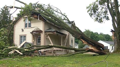 Severe thunderstorms across Massachusetts damage homes, cars, power lines